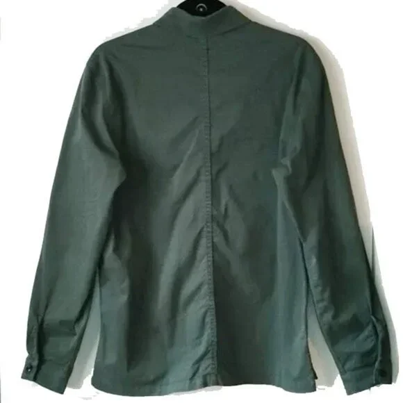 Finisterre Organic Cotton Button Down Shirt S Green Long Sleeves